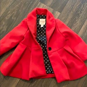 Cat and Jack red pea coat size 18 months